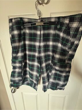 George Plaid Shorts - Black, White & Green